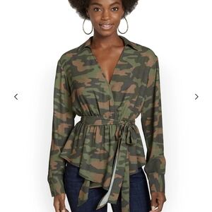 New York & Company Camouflage Blouse